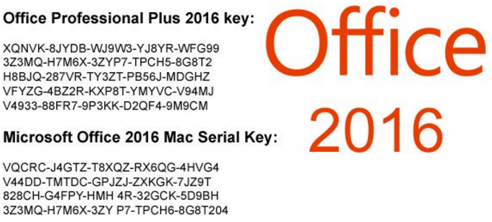 Microsoft Office Pro 2016 Incl Serial Key